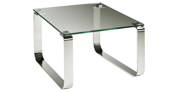 COUCHTISCH in Metall, Glas 70/70/40 cm  - Chromfarben/Klar, MODERN, Glas/Metall (70/70/40cm) - Novel