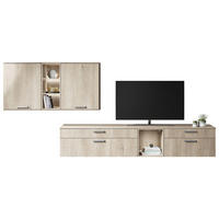 WOHNWAND  in Eichefarben  330/150/48,5 cm  - Edelstahlfarben/Eichefarben, Design, Holzwerkstoff/Metall (330/150/48,5cm) - Celina Home