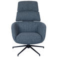 RELAXSESSELSET Webstoff Hocker, Kopfteilverstellung    - Schwarz/Grau, Design, Textil/Metall (73/110/87cm) - Dieter Knoll