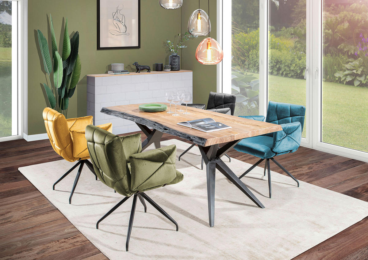 SCAUN CU BRAȚE in galben, negru  - galben/negru, Design, metal/textil (68/88/66cm) - Landscape