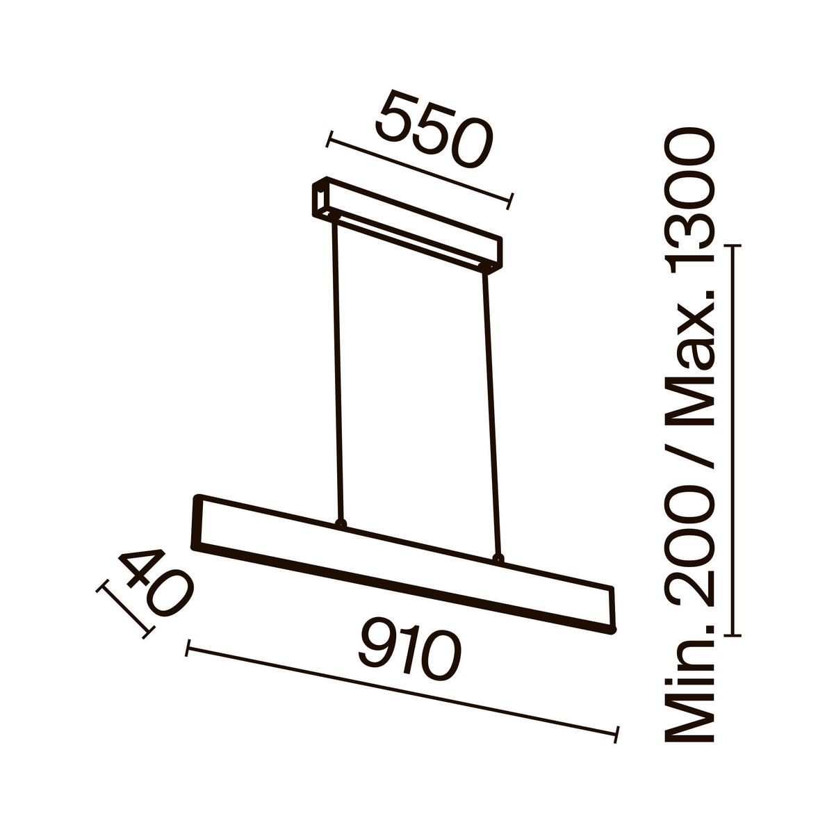 PENDELLAMPA 4/8/91 cm  - svart, Trend, metall (4/8/91cm) - MAYTONI