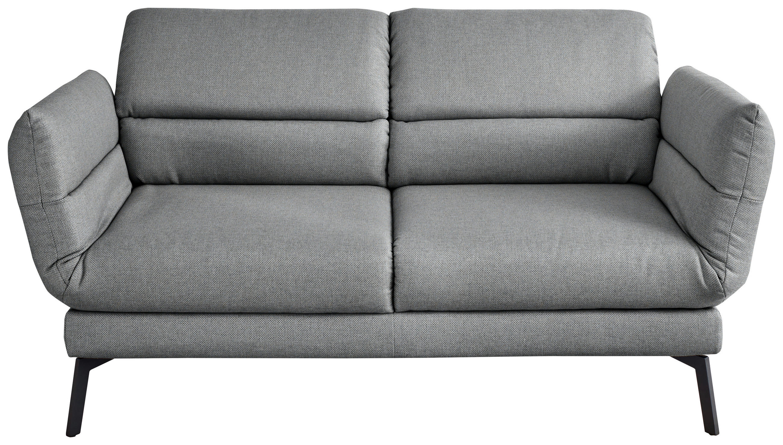 2-SITZER-SOFA Flachgewebe Grau  - Schwarz/Grau, Design, Textil/Metall (178-226/83-113/96-177cm) - Dieter Knoll