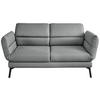 2-SITZER-SOFA Flachgewebe Grau  - Schwarz/Grau, Design, Textil/Metall (178-226/83-113/96-177cm) - Dieter Knoll