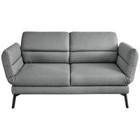 2-SITZER-SOFA Flachgewebe Grau  - Schwarz/Grau, Design, Textil/Metall (178-226/83-113/96-177cm) - Dieter Knoll