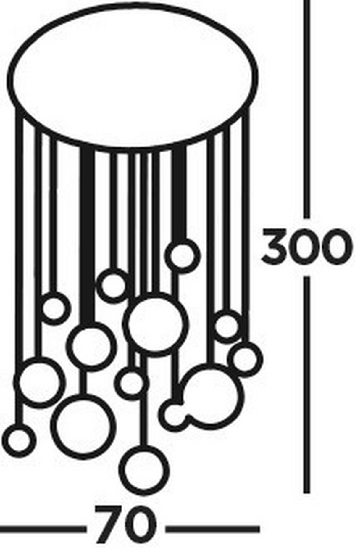 LED SVJETILJKA VISEĆA  70/300 cm      Planets  - boje kroma, Design, staklo/metal (70/300cm)