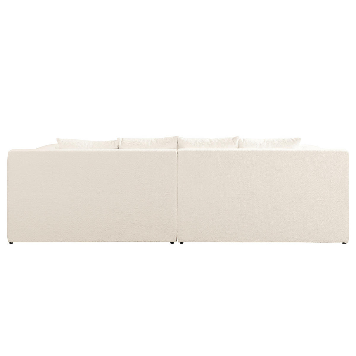 ECKSOFA Chenille Creme  - Creme/Schwarz, Design, Kunststoff/Textil (243/284cm) - P & B