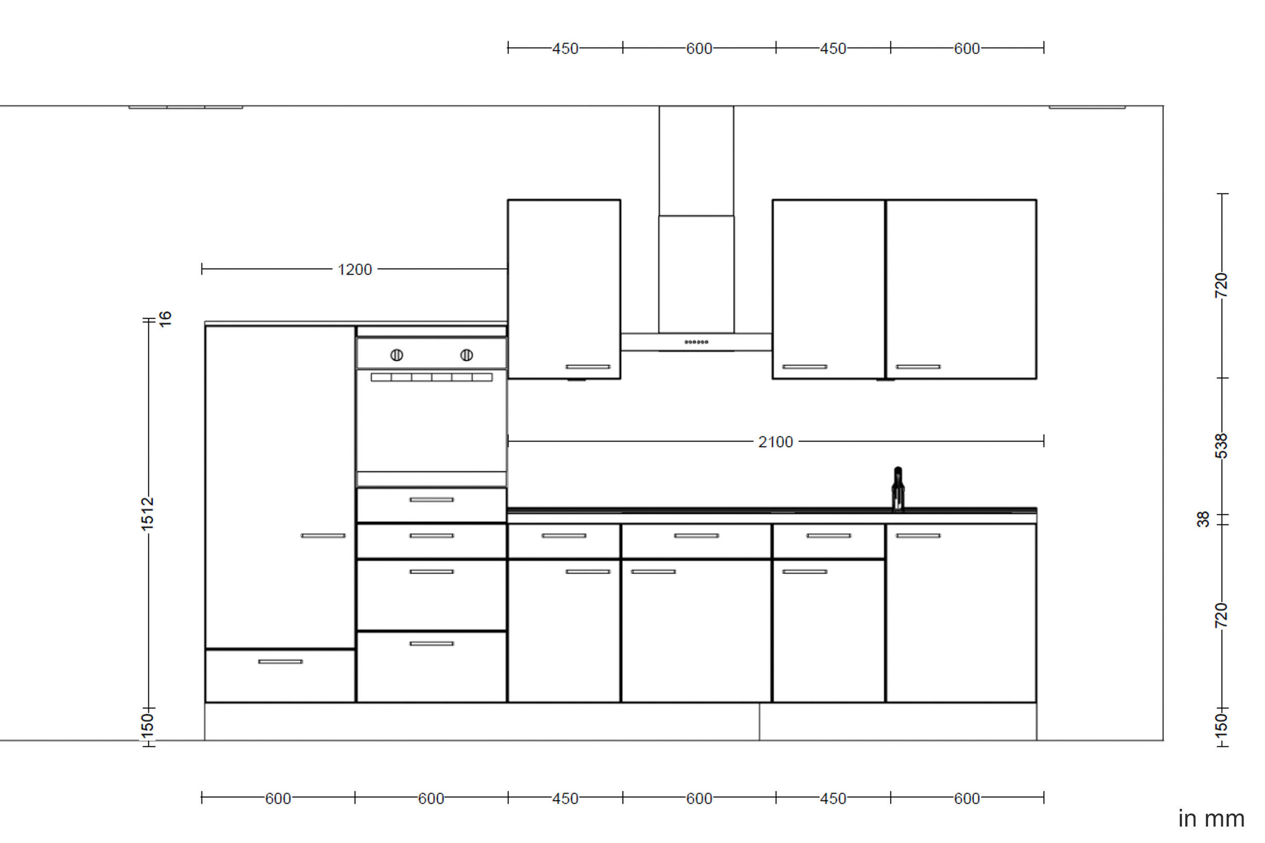 KÜCHENLEERBLOCK 330 cm   in Grau, Schieferfarben, Hellgrau  - Schieferfarben/Edelstahlfarben, MODERN, Holzwerkstoff/Metall (330cm) - Nobilia