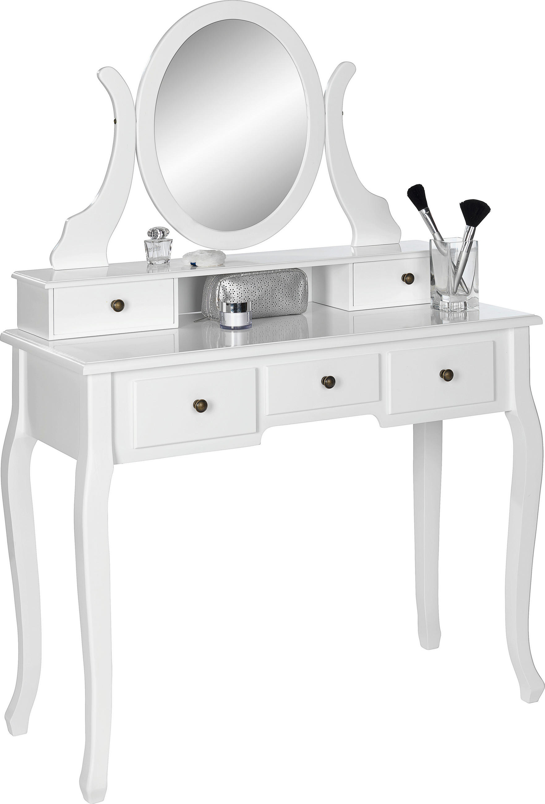 TOALETNÍ STOLEK, bílá, 97/40/142 cm - bílá/černá, Lifestyle, kov/dřevo (97/40/142cm) - Ambia Home