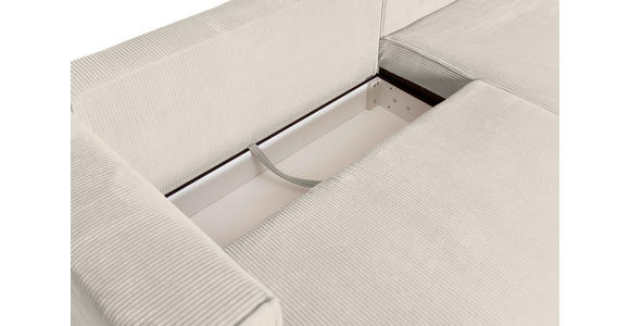 ECKSOFA Creme Cord  - Creme/Braun, KONVENTIONELL, Holz/Textil (230/190cm) - Carryhome