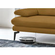 3-SITZER-SOFA in Leder Currygelb  - Currygelb/Schwarz, Design, Leder/Metall (222/86/104cm) - Dieter Knoll