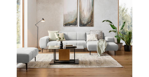 ECKSOFA in Chenille Weiß 311/167 cm - Schwarz/Weiß, Design, Textil/Metall (311/167cm) - Xora