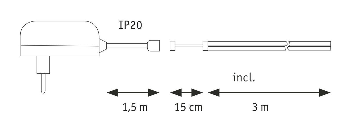 LED-STRIP  SimpLED  - Weiß, Basics, Kunststoff/Metall (300/0,8/0,16cm) - Paulmann