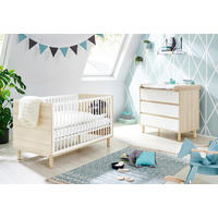 BABYZIMMER FLOW  - Eschefarben/Weiß, Design, Holzwerkstoff - Pinolino