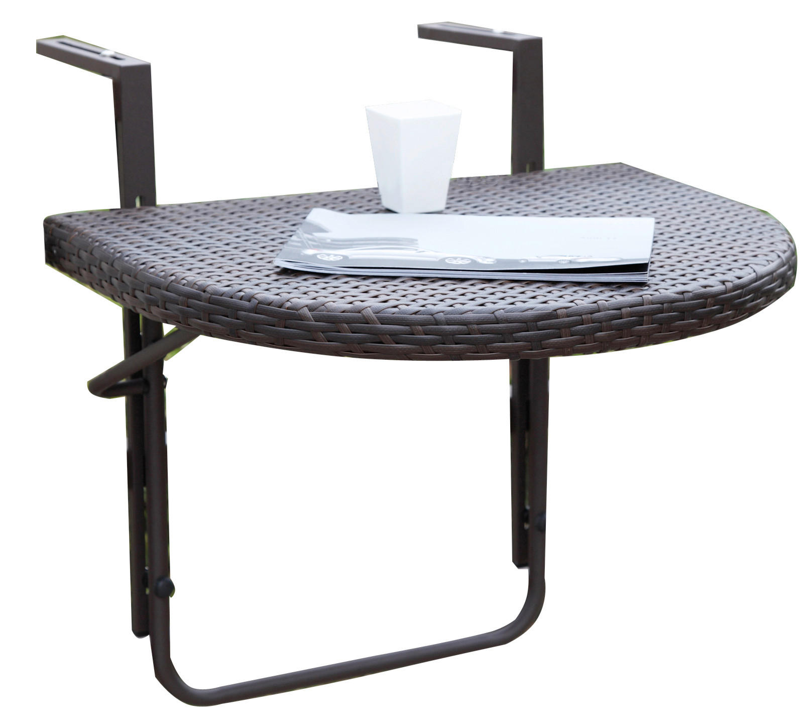 BALKONHÄNGETISCH Metall, Kunststoff Dunkelbraun  - Dunkelbraun, MODERN, Kunststoff/Metall (60/43/50cm) - Gardenson
