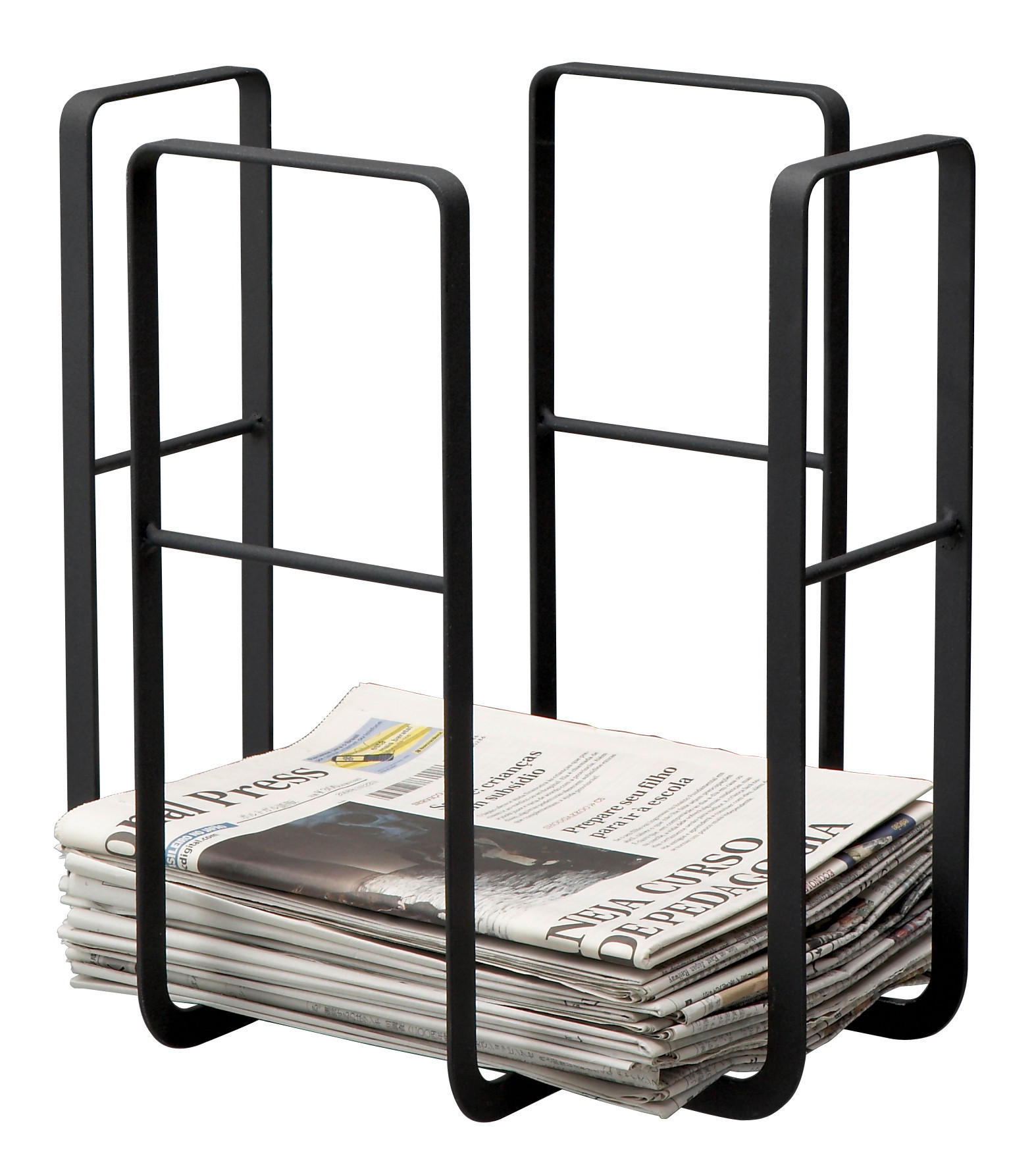 ZEITUNGSSTÄNDER  - Schwarz, Basics, Metall (35/27,5/35cm)