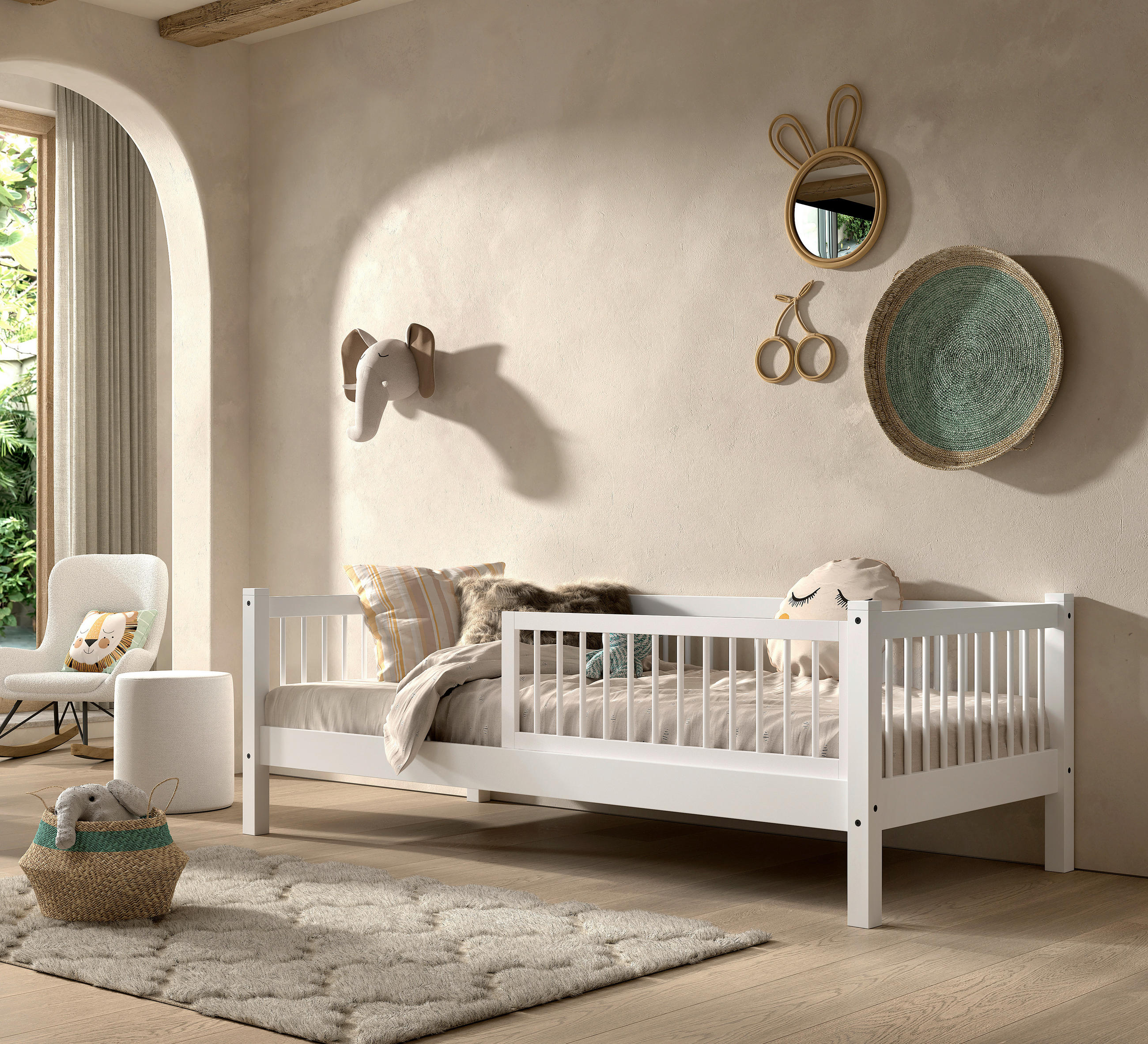 BETT 90/200 cm  in Weiß  - Weiß, MODERN, Holz (90/200cm) - MID.YOU