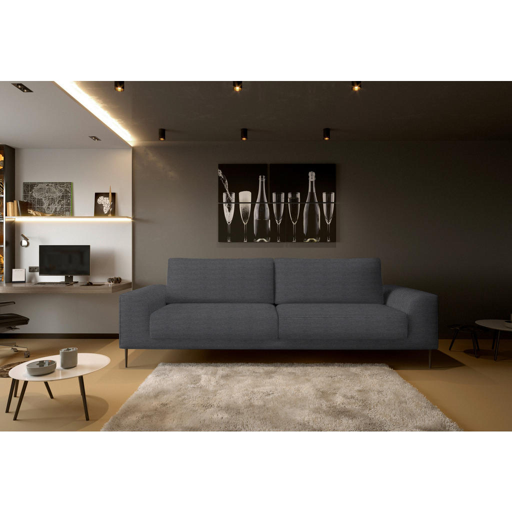 Thumbnail - Livetastic Schlafsofa, Dunkelgrau, Textil, Uni, 2-Sitzer, Füllung: Schaumstoff, 250x89x105 cm, Reach, Made in EU, FSC Mi...