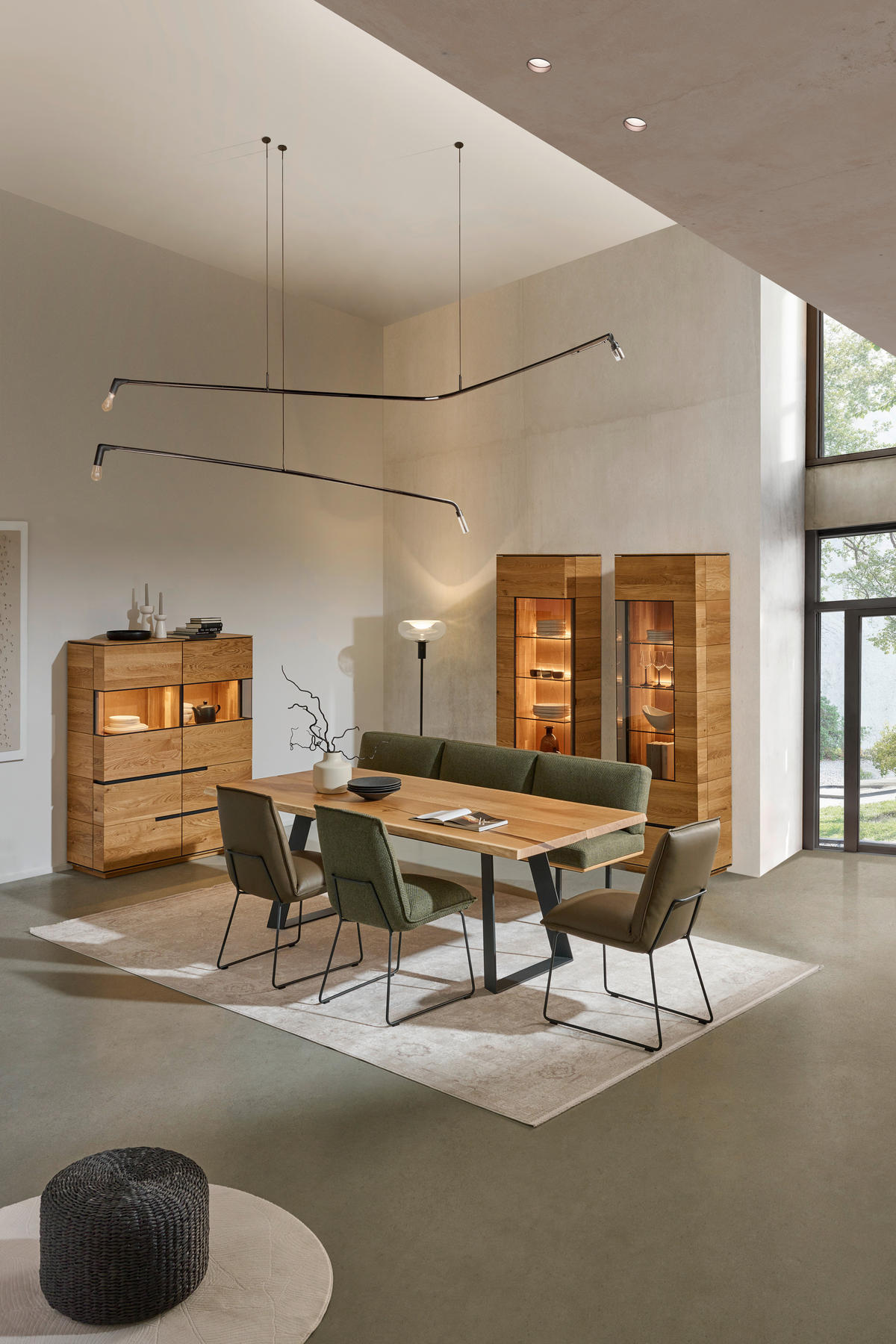 ESSTISCH in Holz, Metall 220/105/76 cm  - Eichefarben/Graphitfarben, Design, Holz/Metall (220/105/76cm) - Cassando