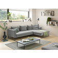 ECKSOFA  in Feincord Grau  284/178 cm  - Schwarz/Grau, KONVENTIONELL, Textil/Metall (284/178cm) - Hom`in