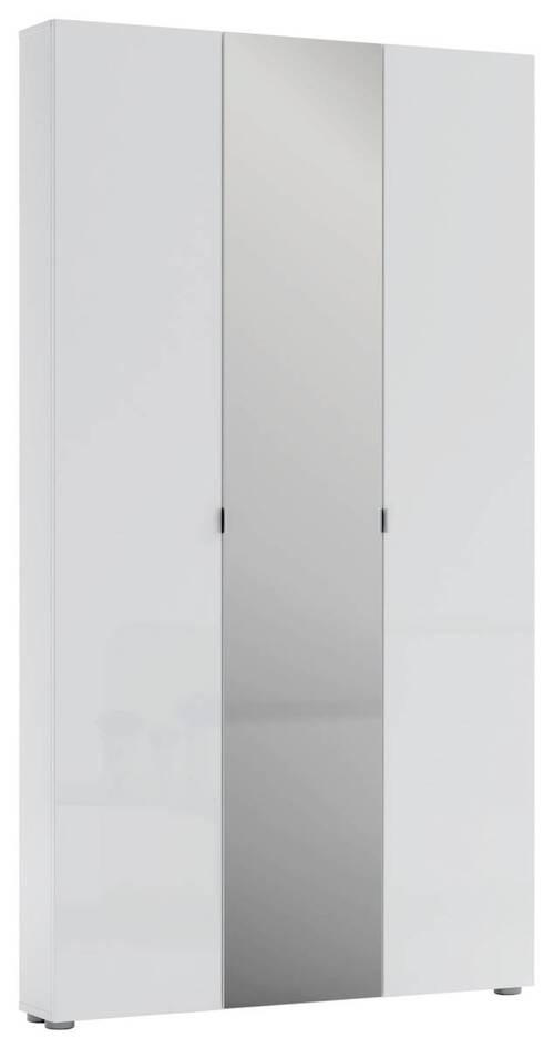 SCHUHSCHRANK Weiß  - Schwarz/Weiß, Design, Glas/Holzwerkstoff (110/200/19cm) - Xora
