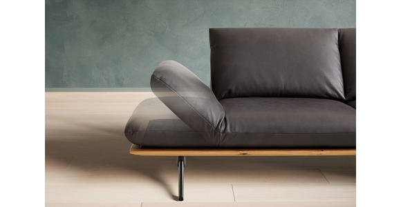ECKSOFA in Echtleder Braun 282/205 cm - Beige/Schwarz, Design, Leder/Metall (282/205cm) - Dieter Knoll