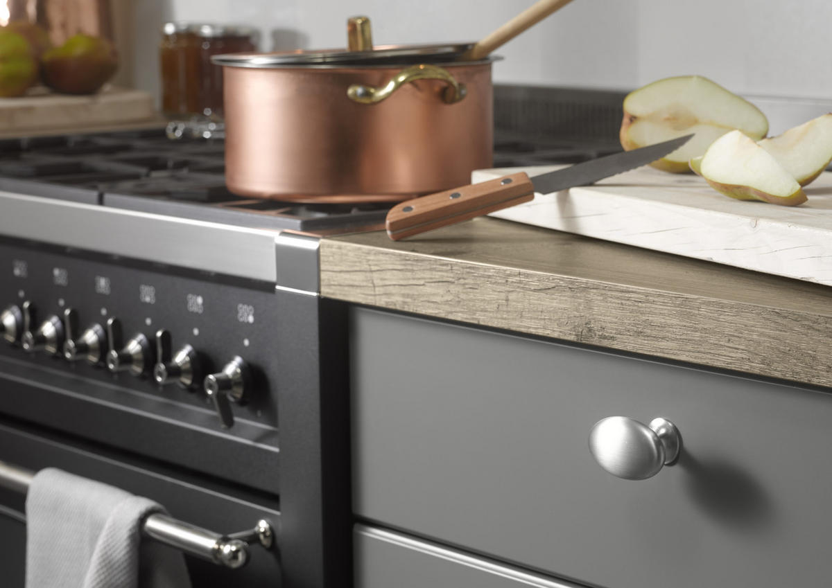 EINBAUKÜCHE WINDSOR LACK  - Grau, Design, Glas/Holzwerkstoff - Nolte Küchen