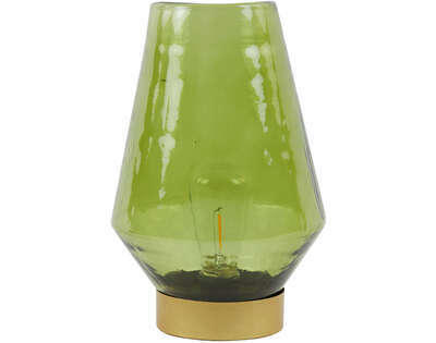 LED-TISCHLEUCHTE - Goldfarben/Grün, Basics, Glas (16/23,5/16cm) - Light & Living