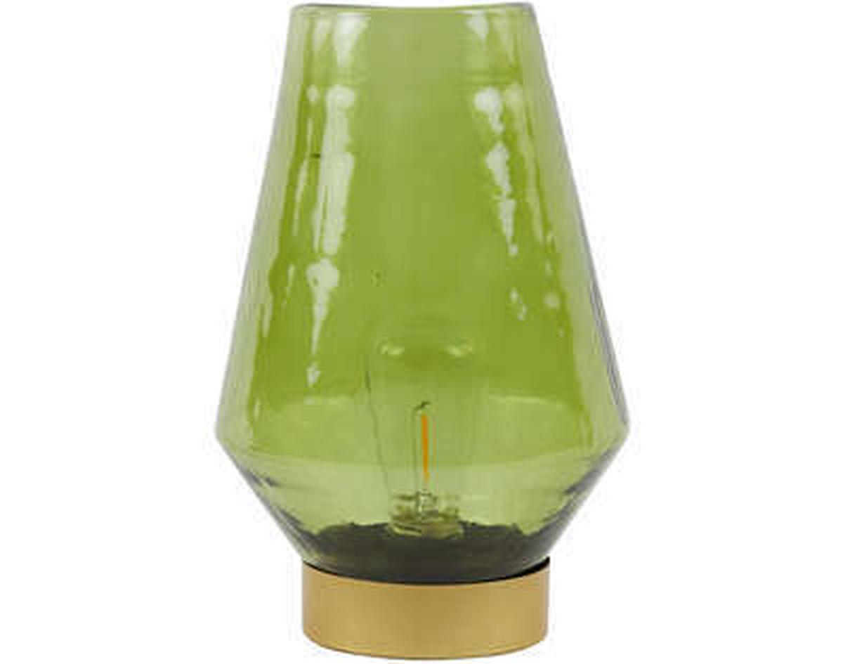 LED-TISCHLEUCHTE - Goldfarben/Grün, Basics, Glas (16/23,5/16cm) - Light & Living