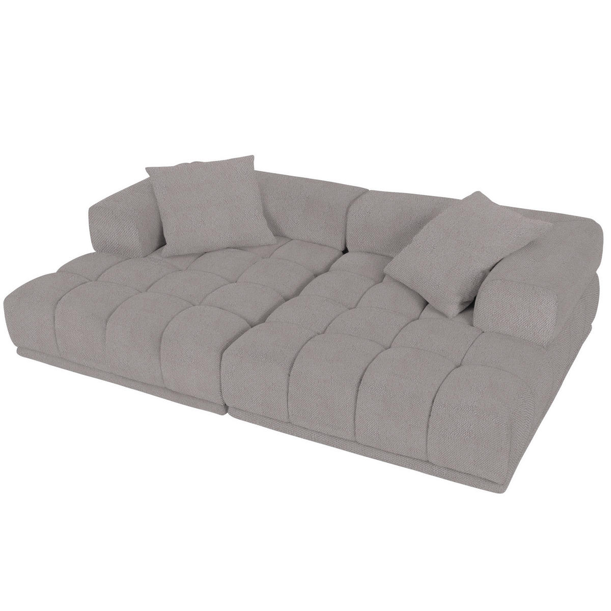 SOFAELEMENT in Plüsch Greige  - Greige/Schwarz, KONVENTIONELL, Kunststoff/Textil (125/66/155cm) - Carryhome