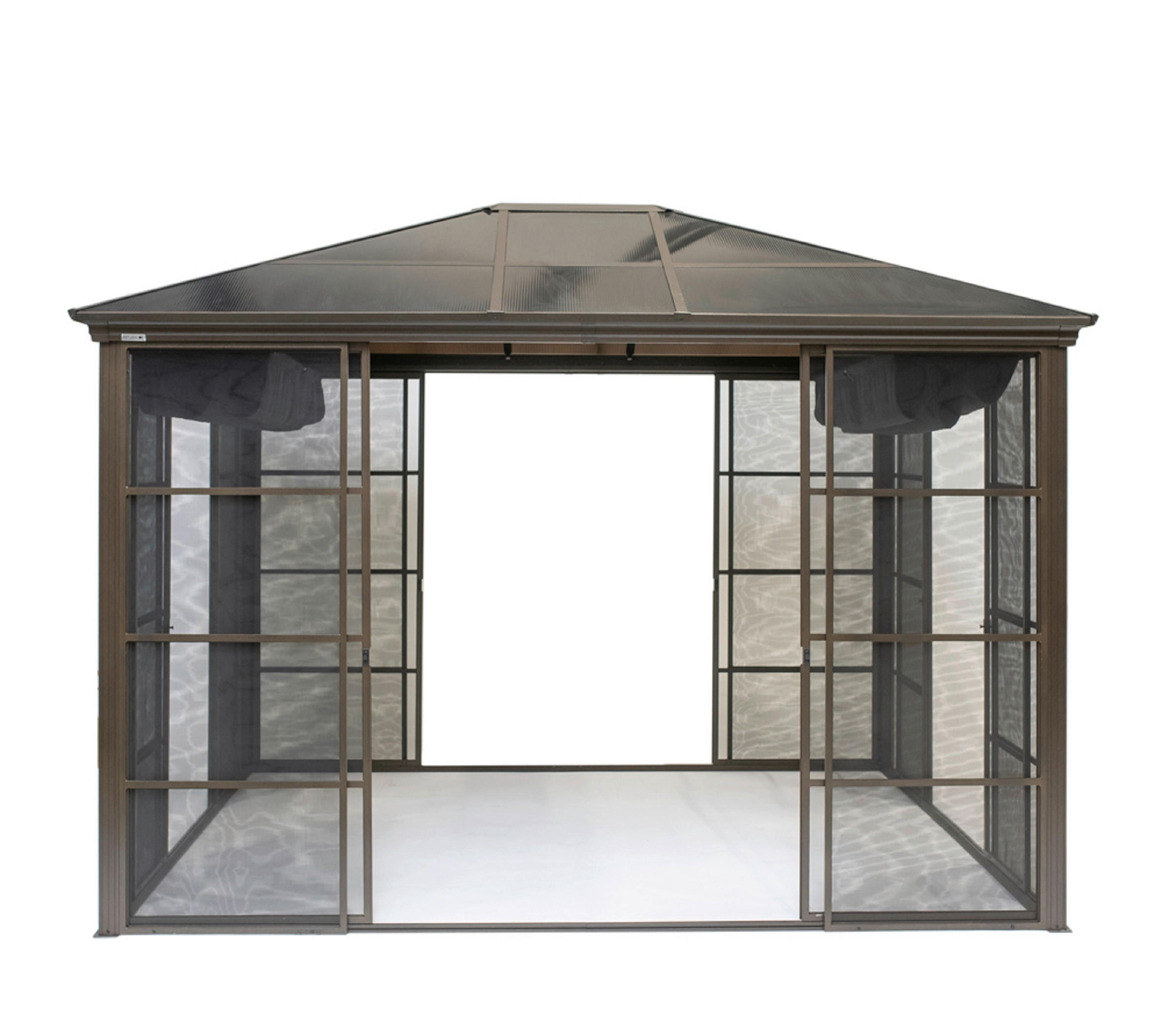 PAVILLON 362/283/297 cm Aluminium  - Bronzefarben, Basics, Kunststoff/Metall (362/283/297cm)