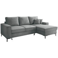 KUTNA GARNITURA tekstil  antracit   - crna/antracit, Moderno, tekstil/metal (240/150cm) - Livetastic