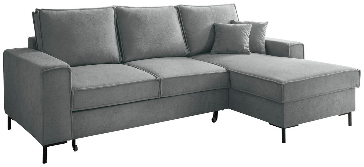 KUTNA GARNITURA tekstil  antracit   - crna/antracit, Moderno, tekstil/metal (240/150cm) - Livetastic