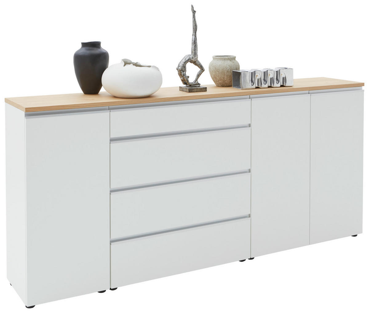 SIDEBOARD  in 225/102/41 cm  - Eichefarben/Silberfarben, Design, Holz/Holzwerkstoff (225/102/41cm) - Dieter Knoll