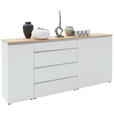 SIDEBOARD  in 225/102/41 cm  - Eichefarben/Silberfarben, Design, Holz/Holzwerkstoff (225/102/41cm) - Dieter Knoll