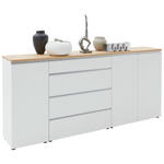 SIDEBOARD  in 225/102/41 cm  - Eichefarben/Silberfarben, Design, Holz/Holzwerkstoff (225/102/41cm) - Dieter Knoll
