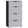 KOMMODE  in 45/87/43 cm  - Hellgrau/Schwarz, Design, Glas/Holzwerkstoff (45/87/43cm) - Jutzler
