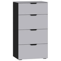 KOMMODE 45/87/43 cm  in Schwarz, Hellgrau  - Hellgrau/Schwarz, Design, Glas/Holzwerkstoff (45/87/43cm) - Jutzler