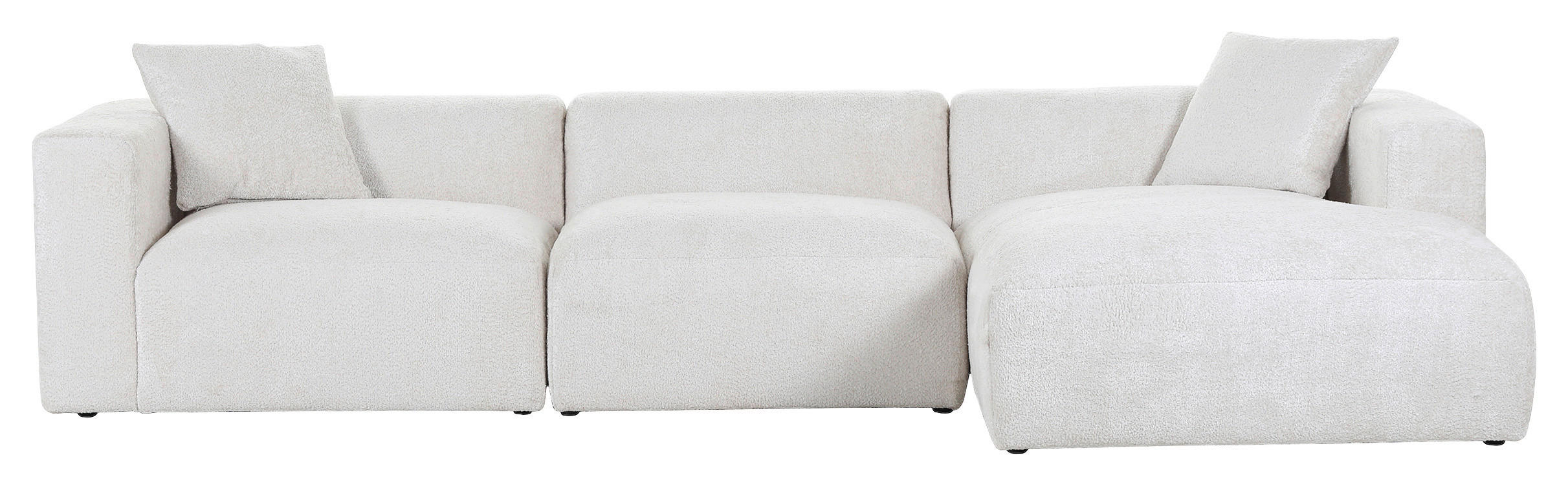 ECKSOFA Creme Chenille - Creme/Schwarz, MODERN, Kunststoff/Textil (323/178cm) - Carryhome