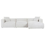 ECKSOFA in Chenille Creme  - Creme/Schwarz, MODERN, Kunststoff/Textil (323/178cm) - Carryhome