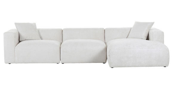 ECKSOFA in Chenille Creme  - Creme/Schwarz, MODERN, Kunststoff/Textil (323/178cm) - Carryhome