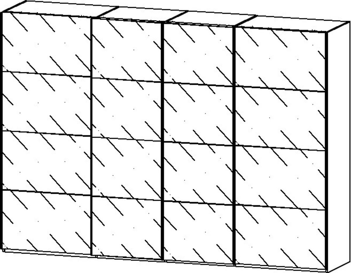 SCHWEBETÜRENSCHRANK 316/223/68 cm 4-türig Hellgrau, Eiche Artisan  - Chromfarben/Hellgrau, Design, Glas/Holzwerkstoff (316/223/68cm) - Novel