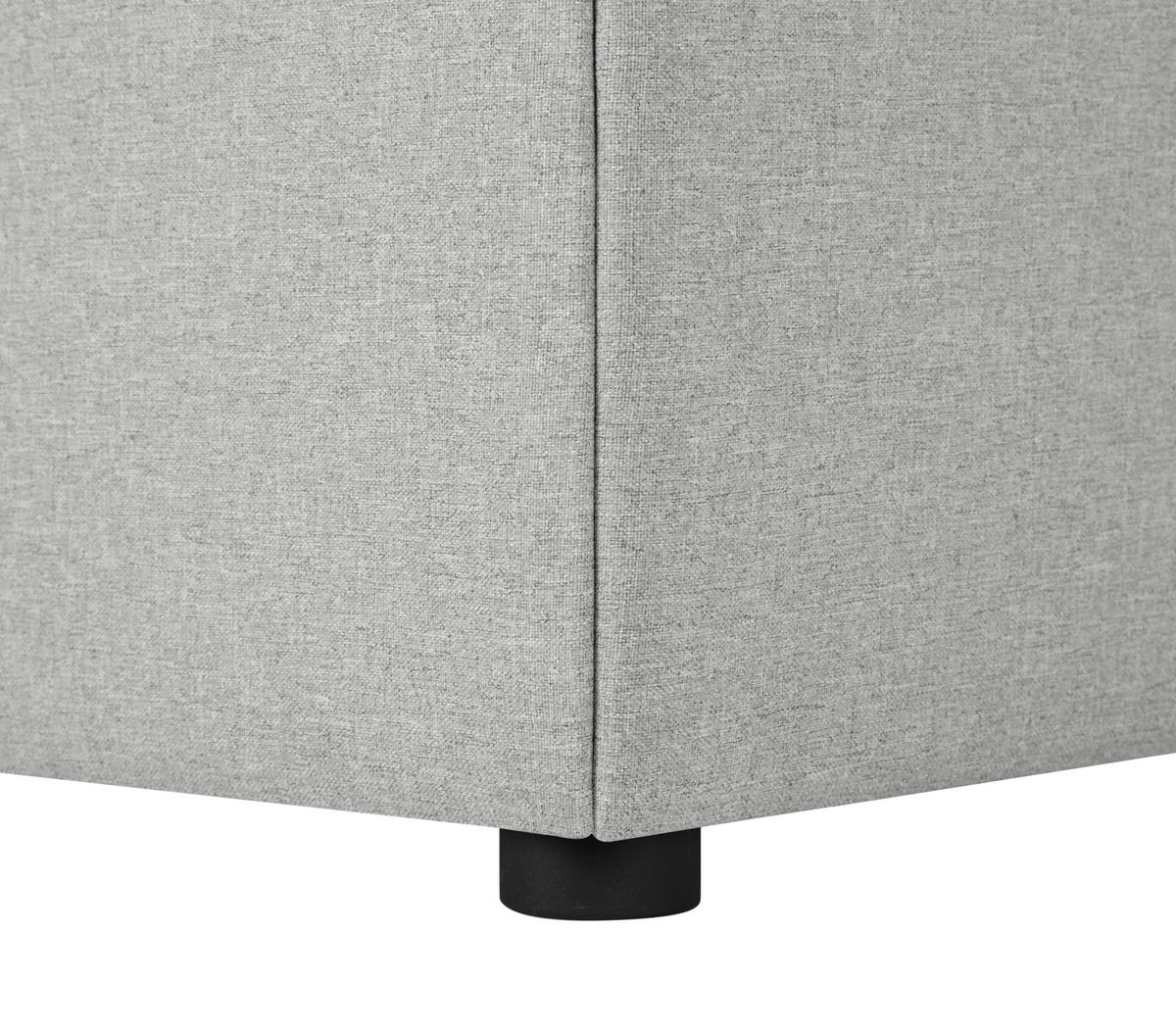 BOXSPRINGBETT 90/200 cm  in Hellgrau  - Hellgrau/Schwarz, Design, Kunststoff/Textil (90/200cm) - Welnova