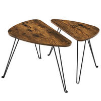 COUCHTISCHSET 52-60/31,5-38/42,5-47,5 cm Freiform Braun, Schwarz  - Schwarz/Braun, Trend, Holzwerkstoff/Metall (52-60/31,5-38/42,5-47,5cm) - Boxxx