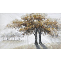 ÖLGEMÄLDE Bäume 120/70 cm  - Braun/Weiß, KONVENTIONELL, Holz/Kunststoff (120/70cm) - Monee