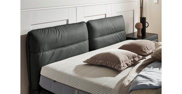 BOXSPRINGBETT 180/200 cm in Dunkelgrau - Dunkelgrau/Schwarz, Design, Textil/Metall (180/200cm) - Johann Jakob