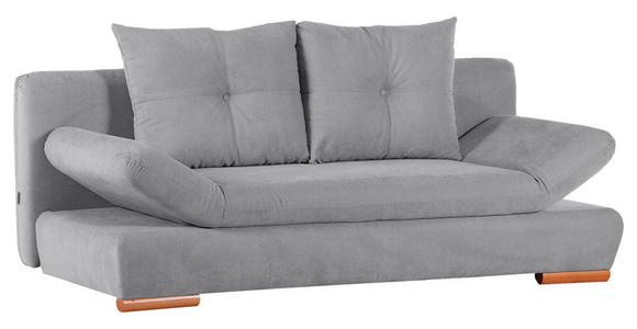 SCHLAFSOFA Flachgewebe Grau  - Buchefarben/Grau, Design, Holz/Textil (200/75/92cm) - Carryhome