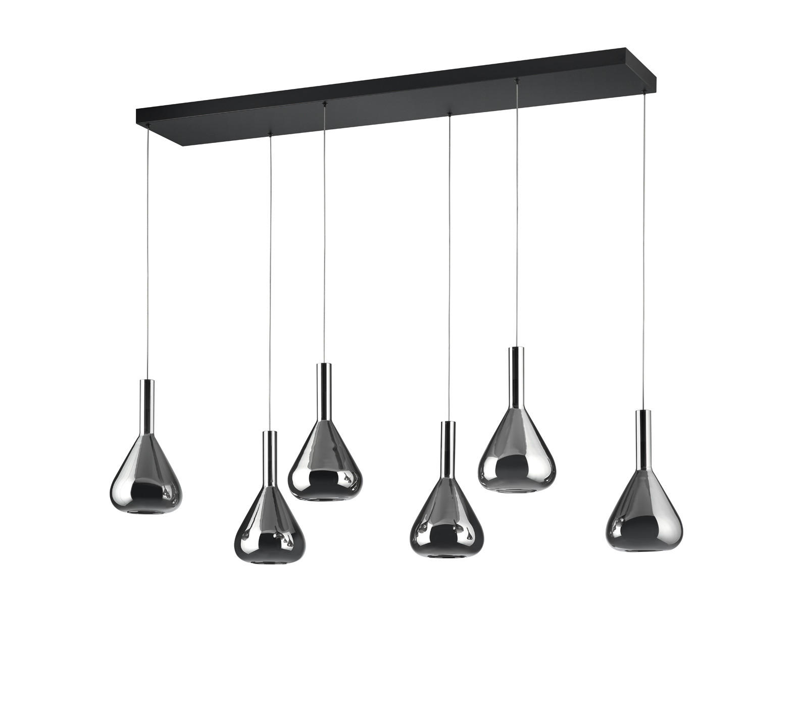 LED-HÄNGELEUCHTE 155/40/200 cm  - Chromfarben, Design, Glas/Metall (155/40/200cm) - Cinque