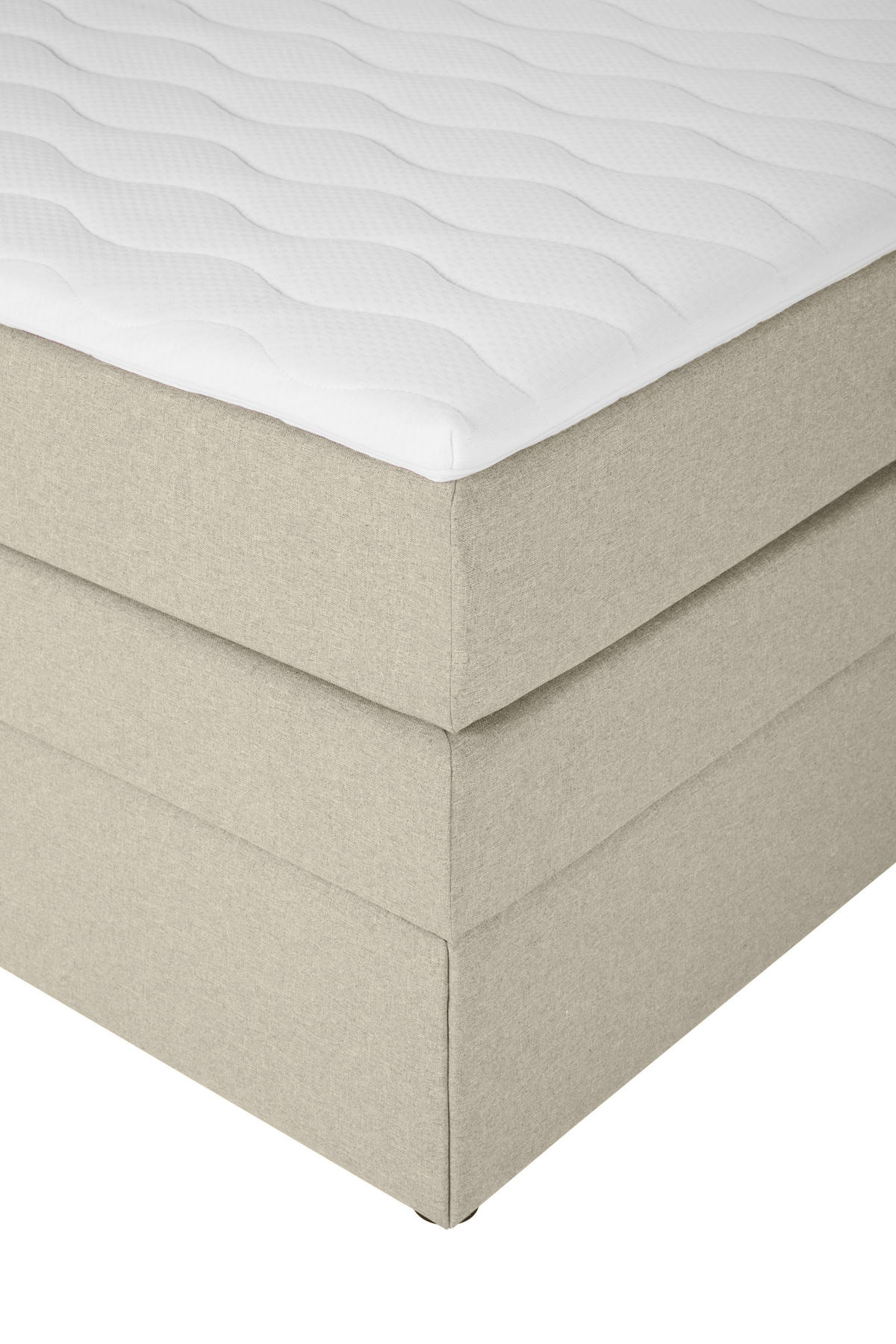 BOXSPRINGBETT 90/200 cm  in Beige  - Beige/Schwarz, Design, Kunststoff/Textil (90/200cm) - Welnova