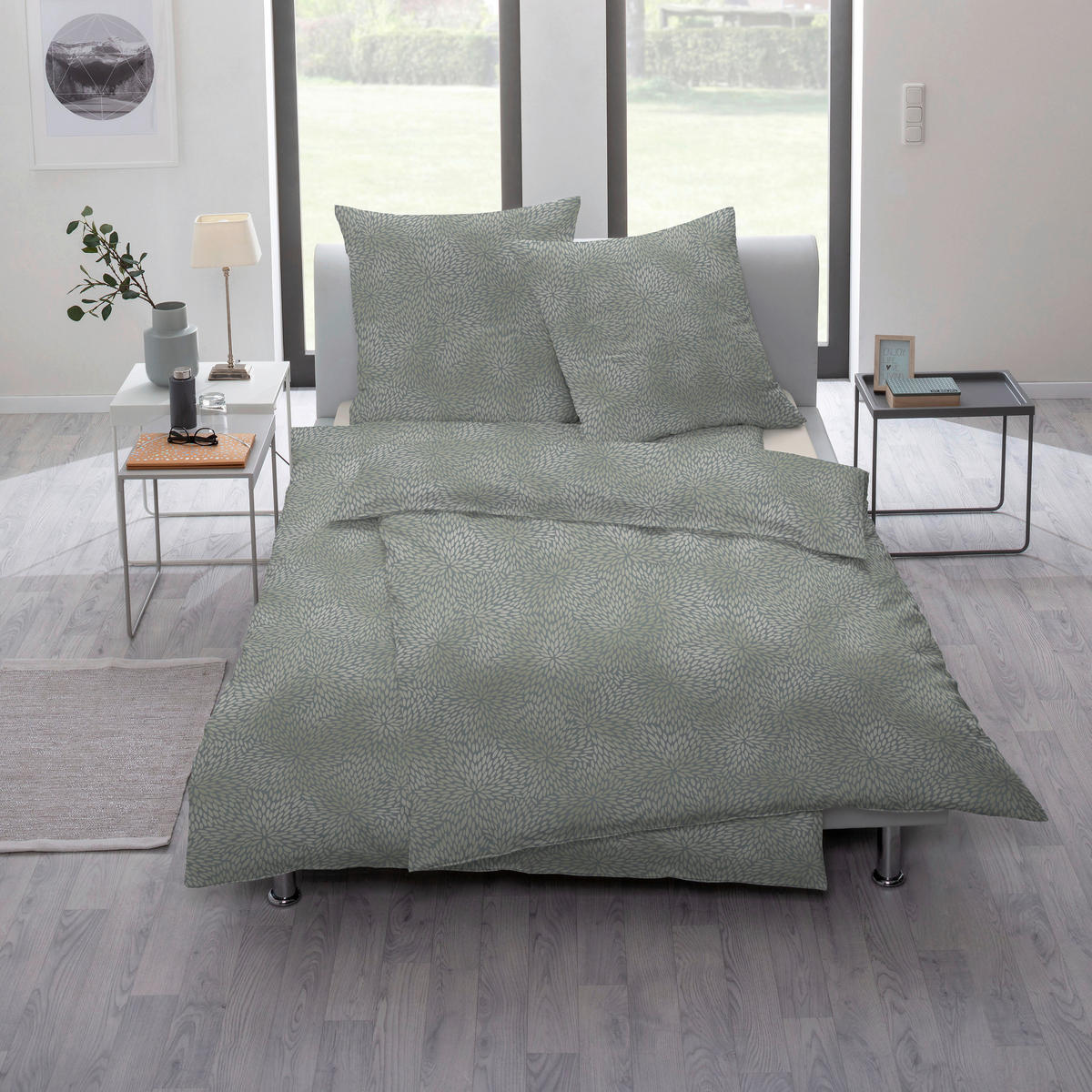 BETTWÄSCHE Atelier Flanell 155/220 cm  - Grün, Design, Textil (155/220cm) - Estella