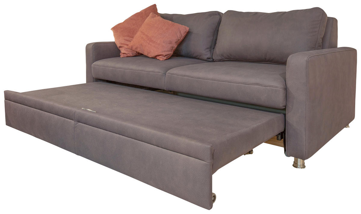 ZOFA S POSTELJNO FUNKCIJO,  siva tekstil  - barve kroma/siva, Design, kovina/tekstil - Beldomo Style